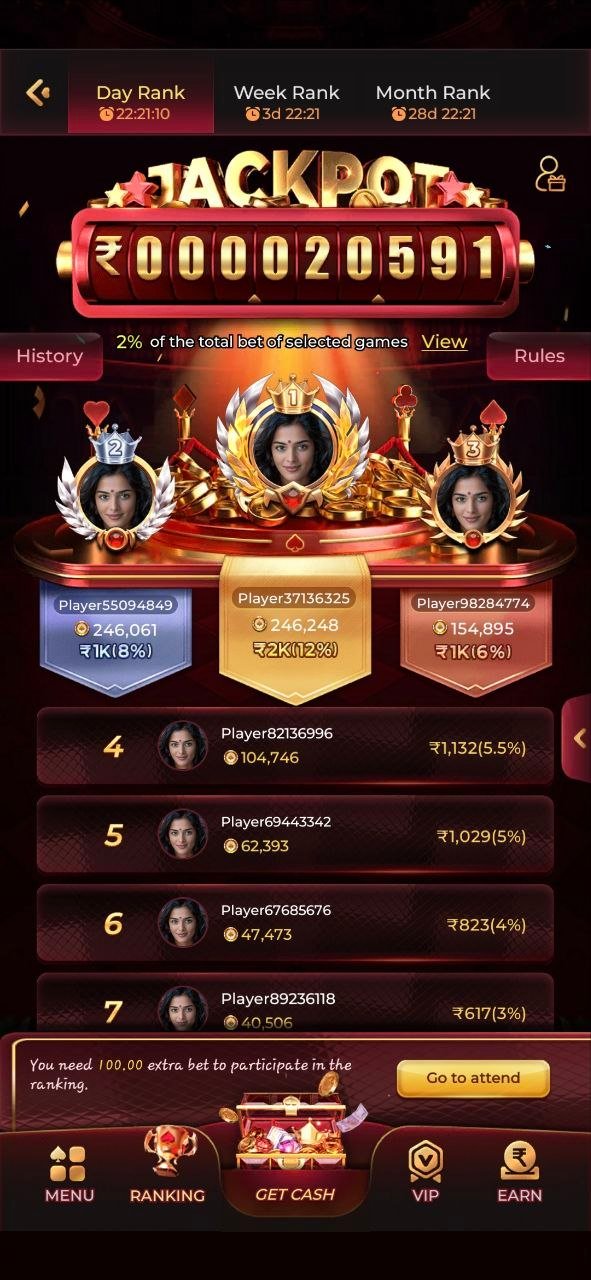 x89 game jackpot ranking leaderboard with top players and rewards