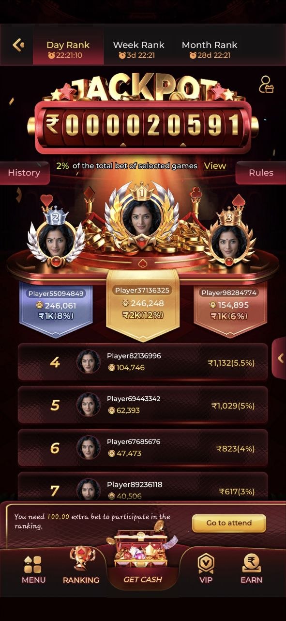 x89 game jackpot ranking leaderboard with top players and rewards